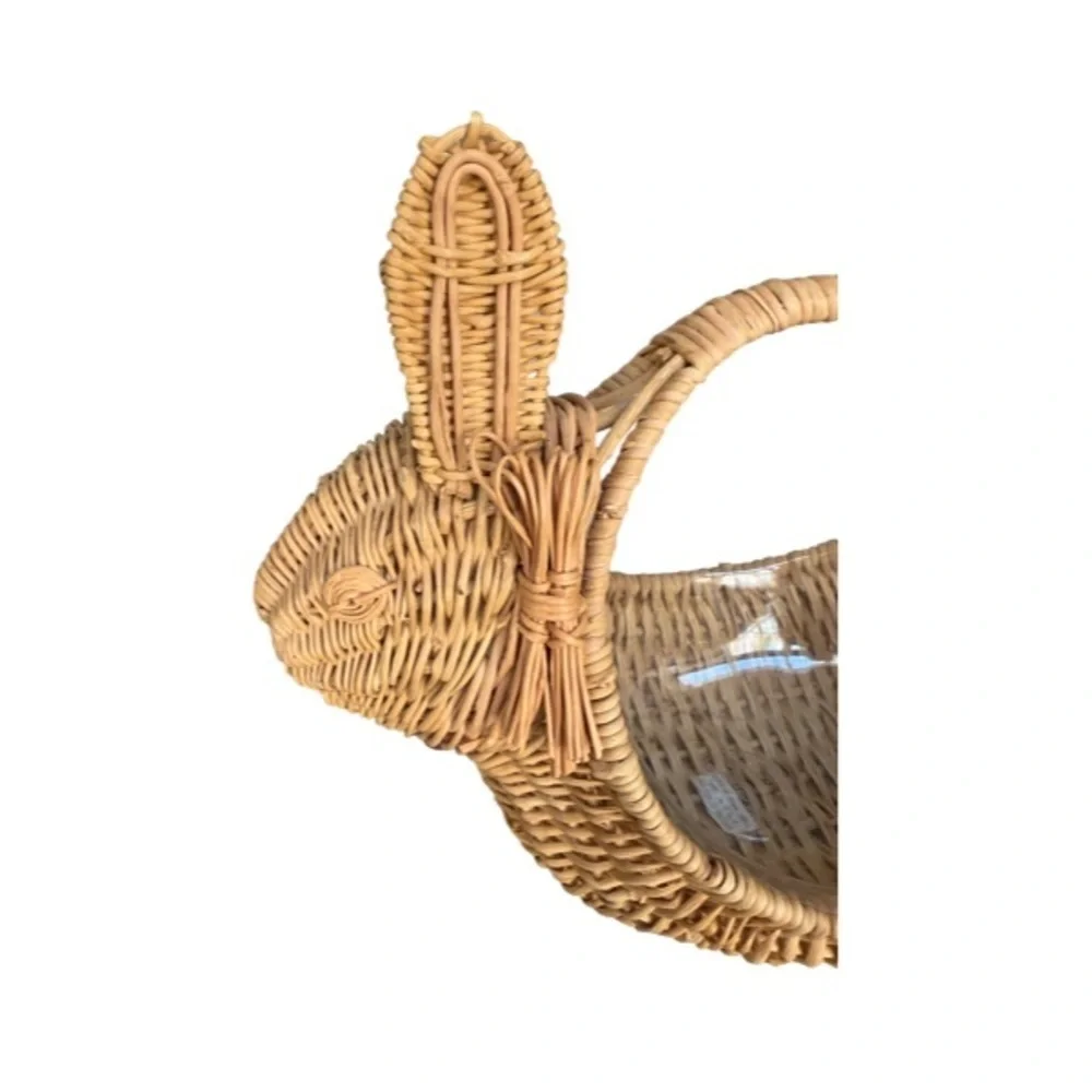 Late 20th Century Vintage Wicker Rabbit Bunny Basket